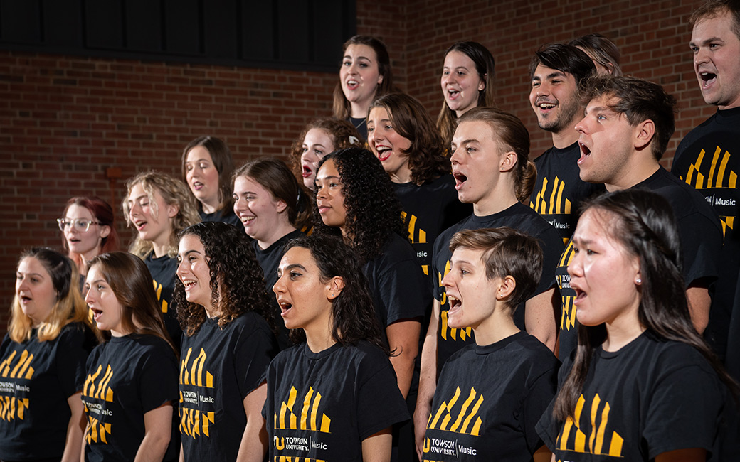 Singers from TU Choral groups perform in the Kaplan Concert Hall