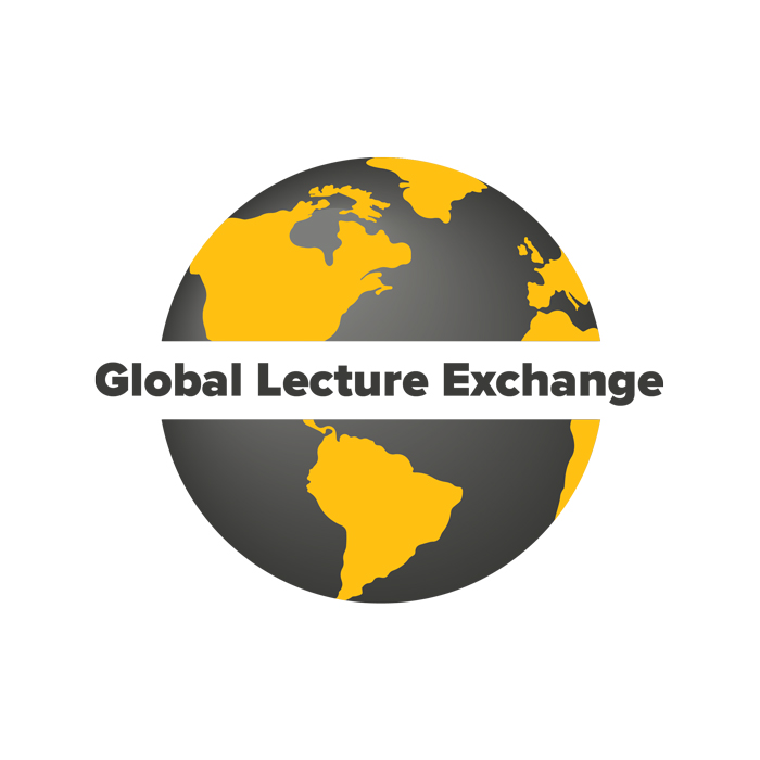 TU Global Lecture Exchanage Logo on black and gold globe