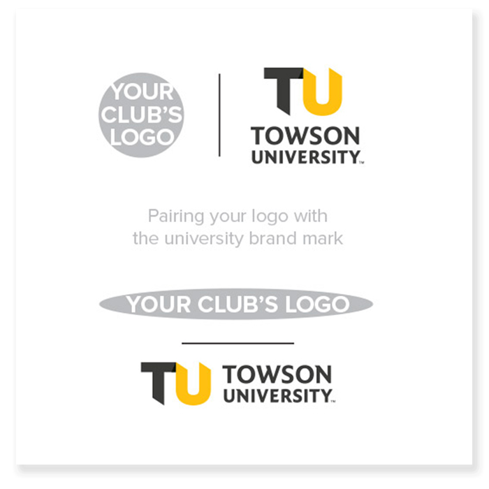 Sample illustration for how the TU logo can be paired with another brandmark