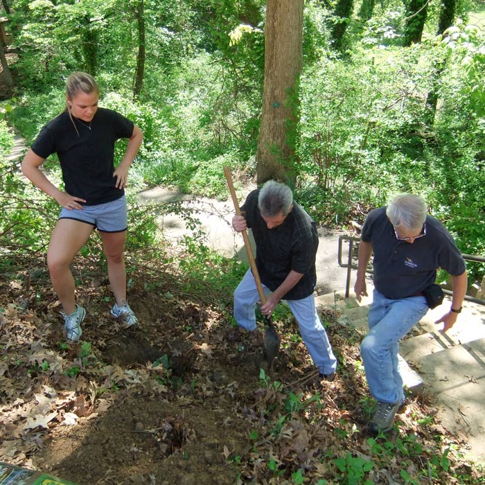 Tree Club members digging