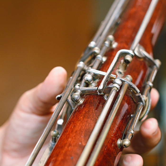 Close up on woodwind instrument