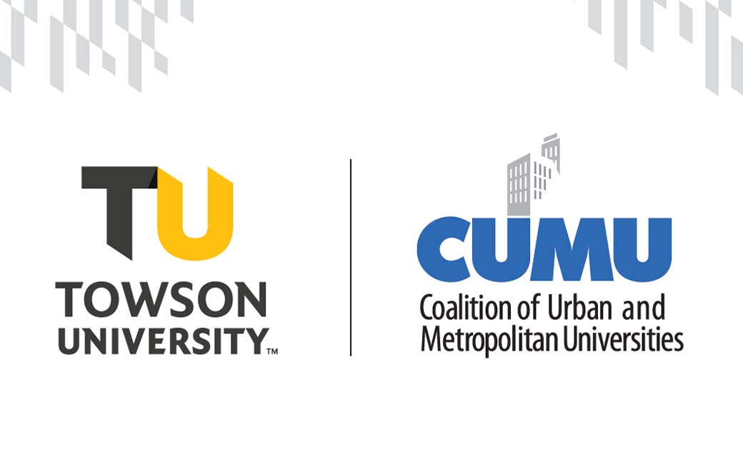 towson university logo with logo of coalition of urban and metropolitan universities (cumu)