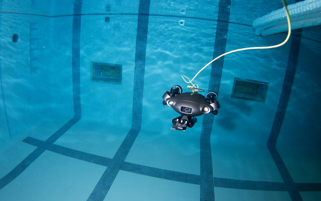 Underwater drone gets tested in TU's Burdick pool
