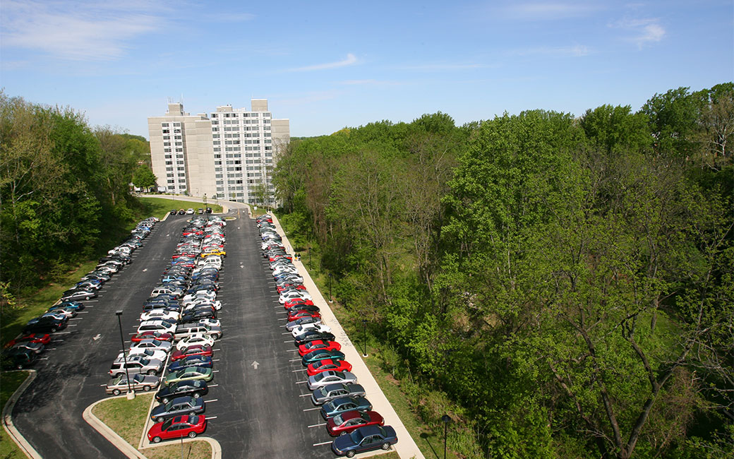 cars parked in lot 26 near Glen Towers