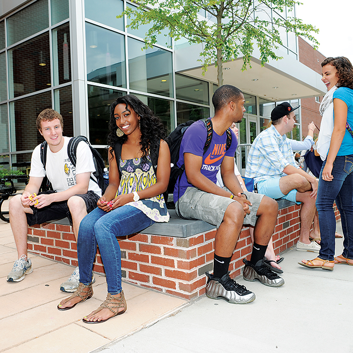 students visit campus