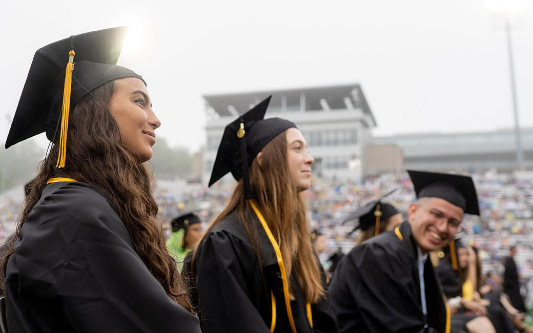 students at Commencement at stadium