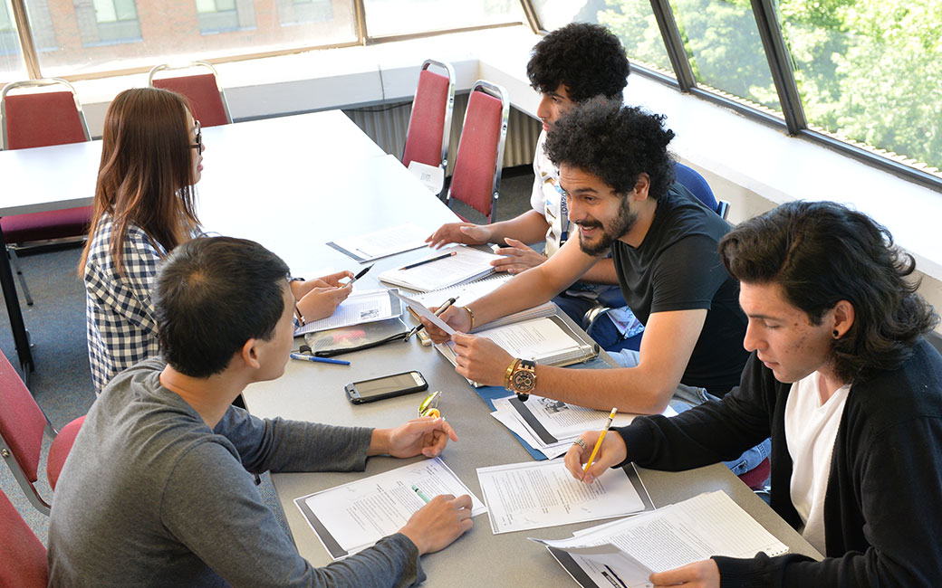 students studying