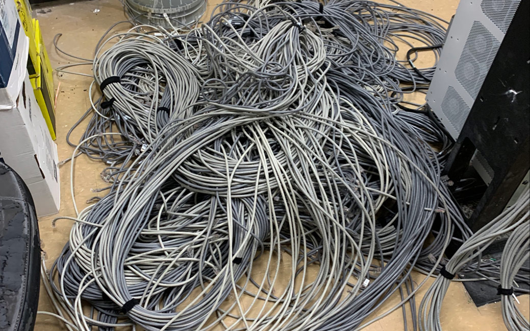 Large pile of network wires