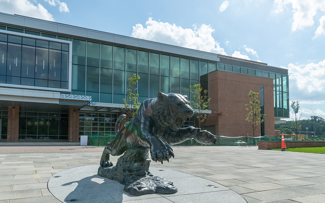 Tiger statue in front union