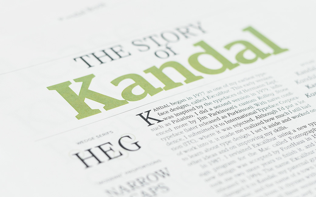 A photo of an article using the Kandal font