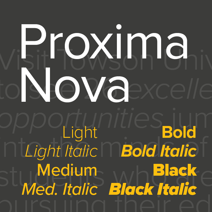 the Proxima Nova font