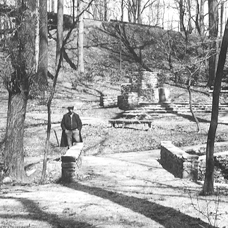 The barbecue area of the Glen Arboretum in 1935.