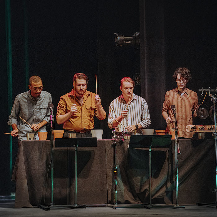 Matchstick Percussion playing on stage