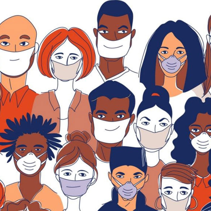 illustration of masked faces