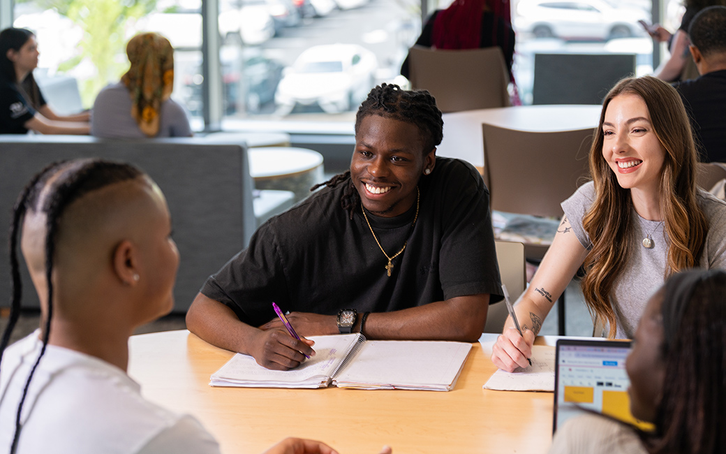 Students working in classroom