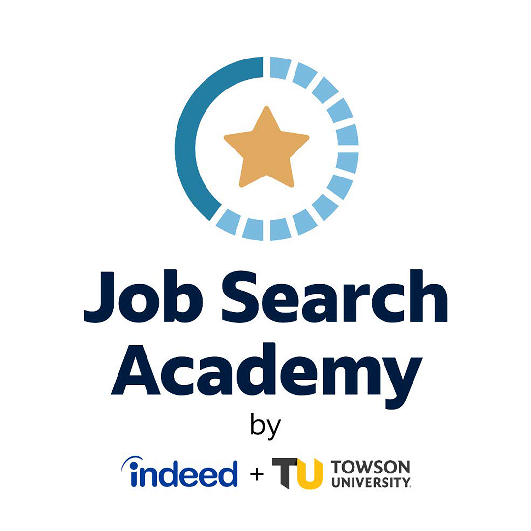 Job Search Academy with Indeed and Towson University brand marks
