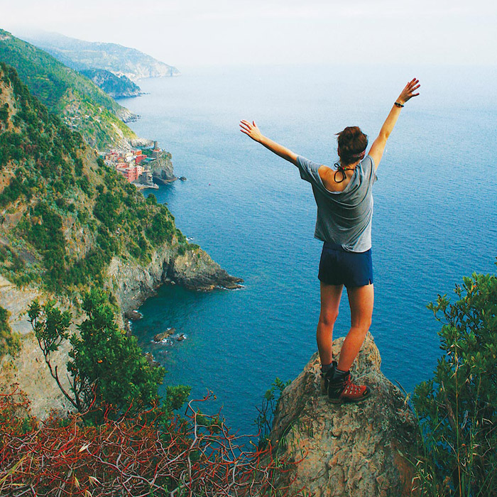 Student looking at ocean during study abroad