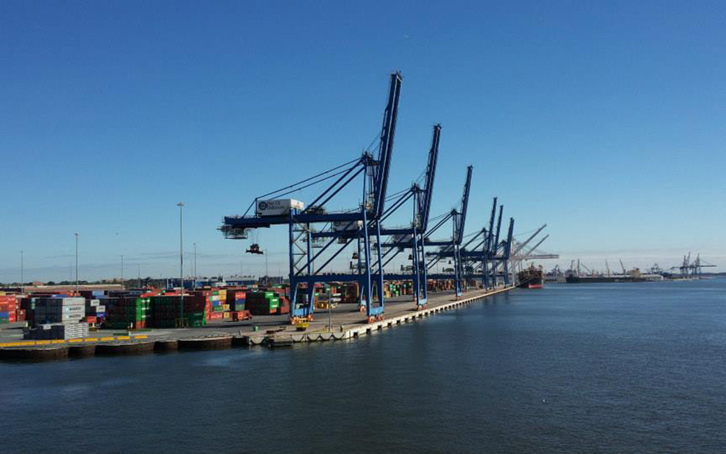 a view of seagrit marine terminal in baltimore form the water