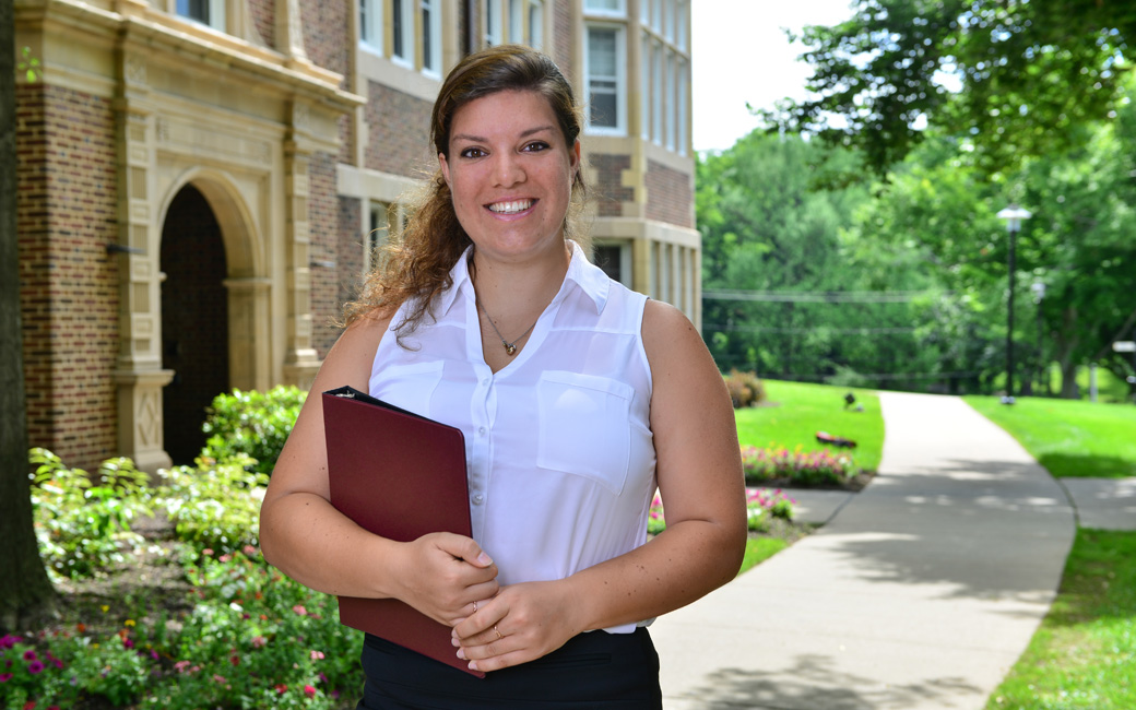 Jasmine Farahani Jasmine Farahani outside Stephens Hall