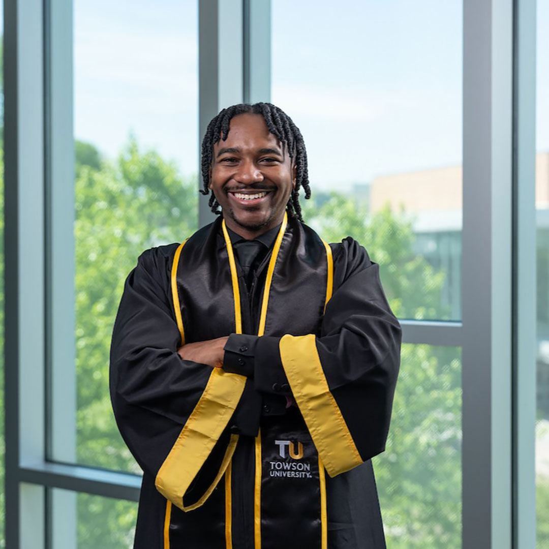 Alphonso Faltz in Graduation Gown