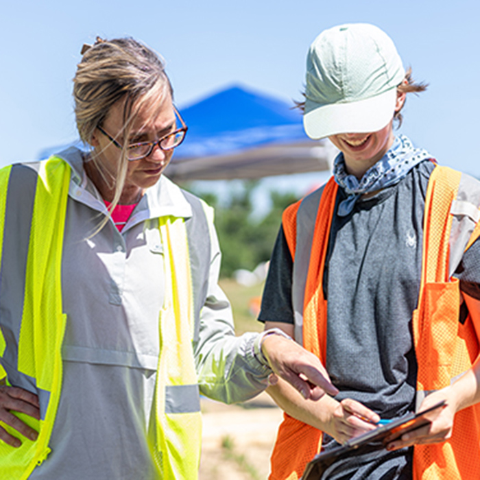 TU student and K-12 educator in the field