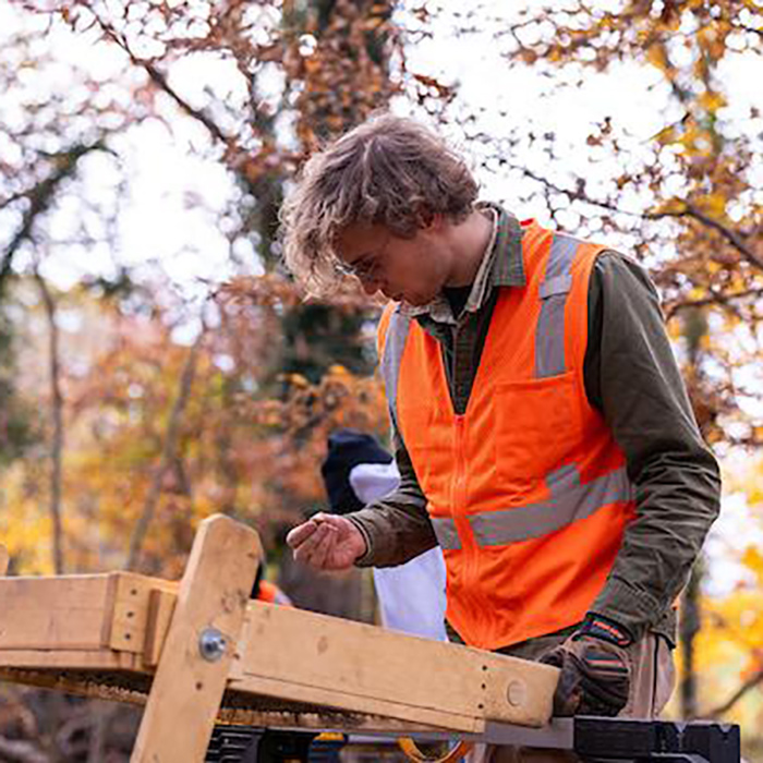 Archaeology lab student