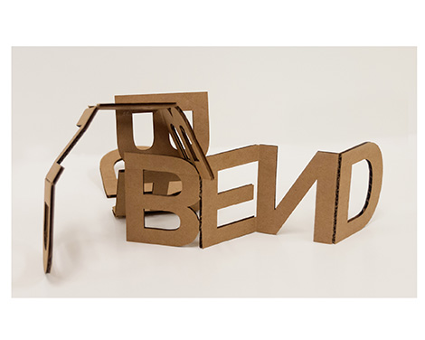 3D type forms constructed using brown corregated cardboard