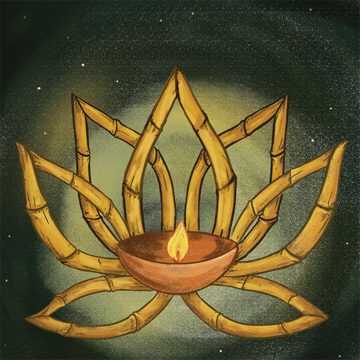 Bamboo Lotus illustration by Justin Nepomuceno