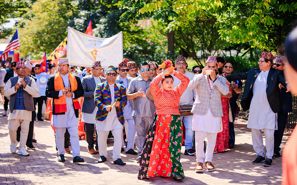 Participants at street festival in Towson, MD