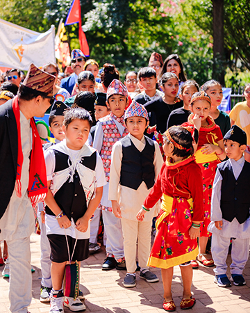 Participants at street festival in Towson, MD
