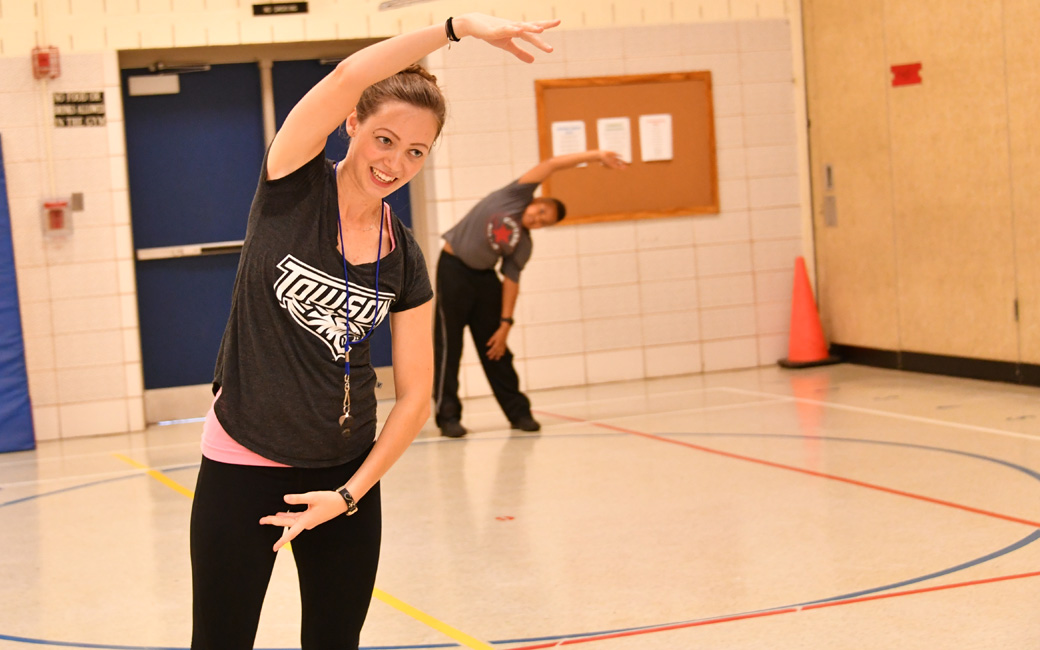 Mary Clarke teaching a class in dance