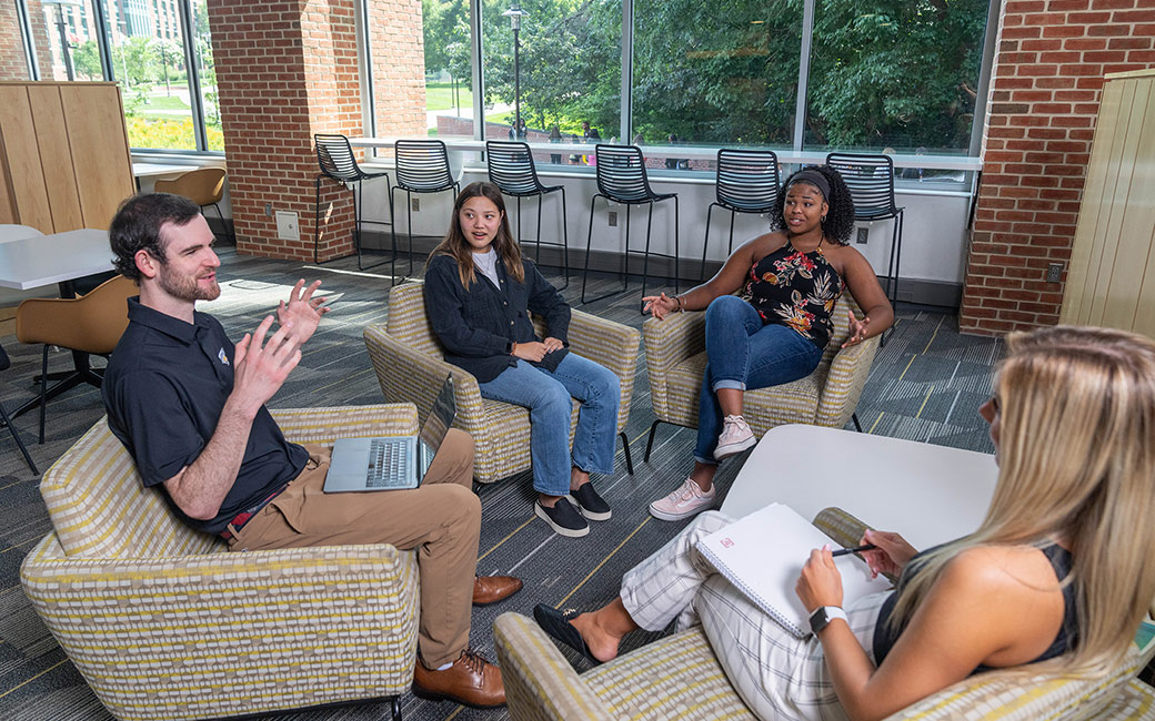 Students studying