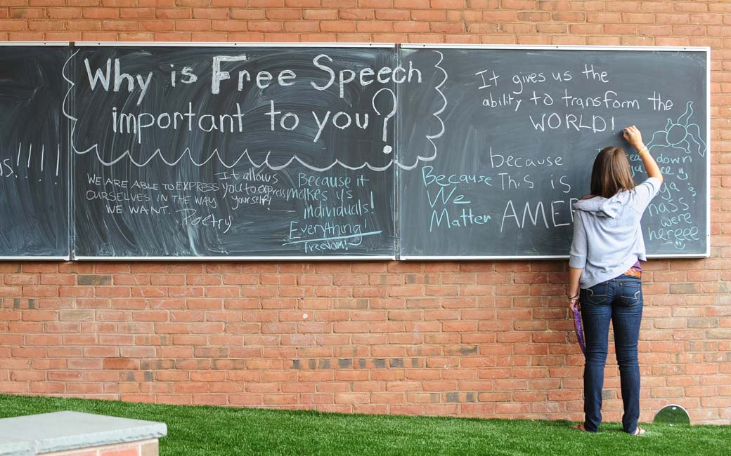 "Why is Free Speech Important to you" at Freedom Square.