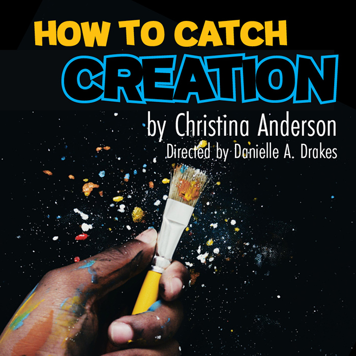 A hand holds a paintbrush on the poster of How to Catch Creation