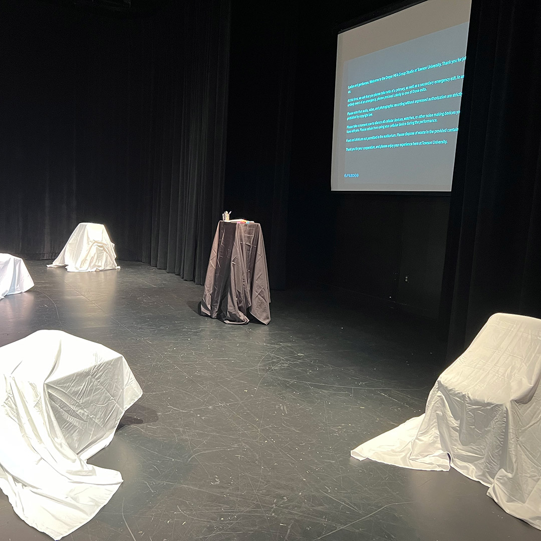 Image of stage during solo performance