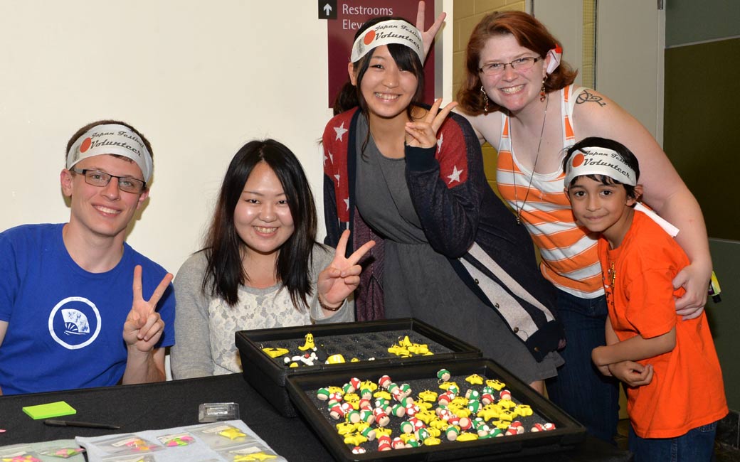 Students and volunteers at the AA&CC's Japan Festival, April 2014.
