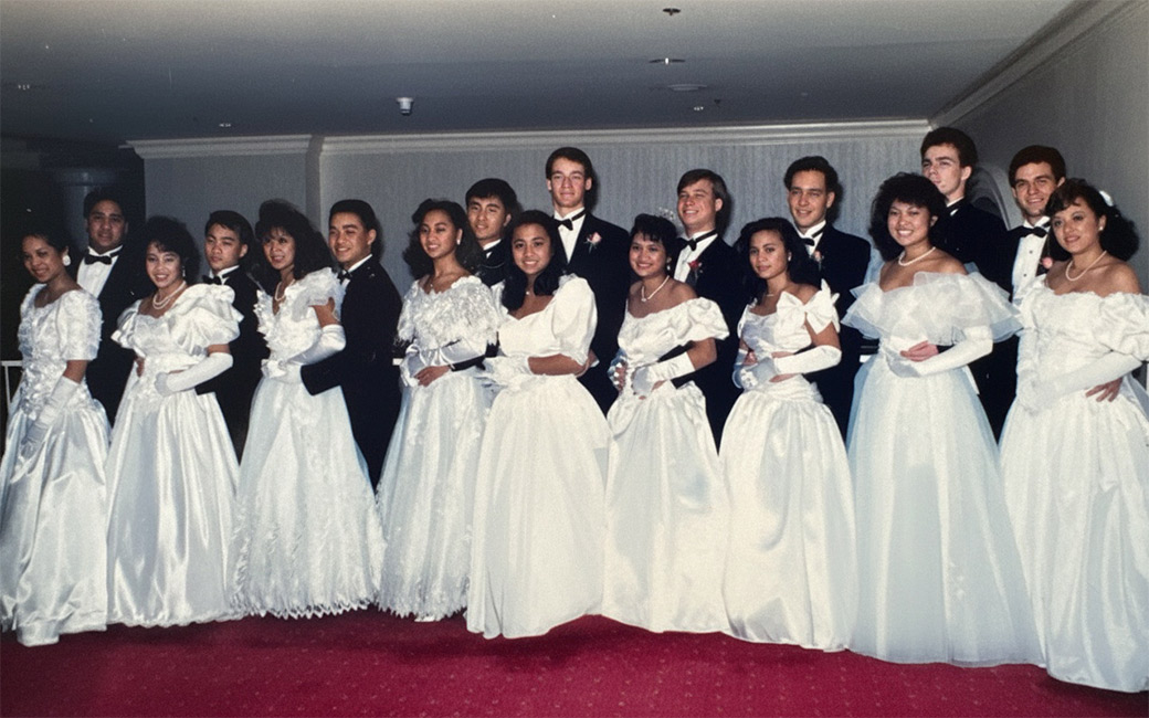 Debutantes and escorts in 1988 Debutante Ball