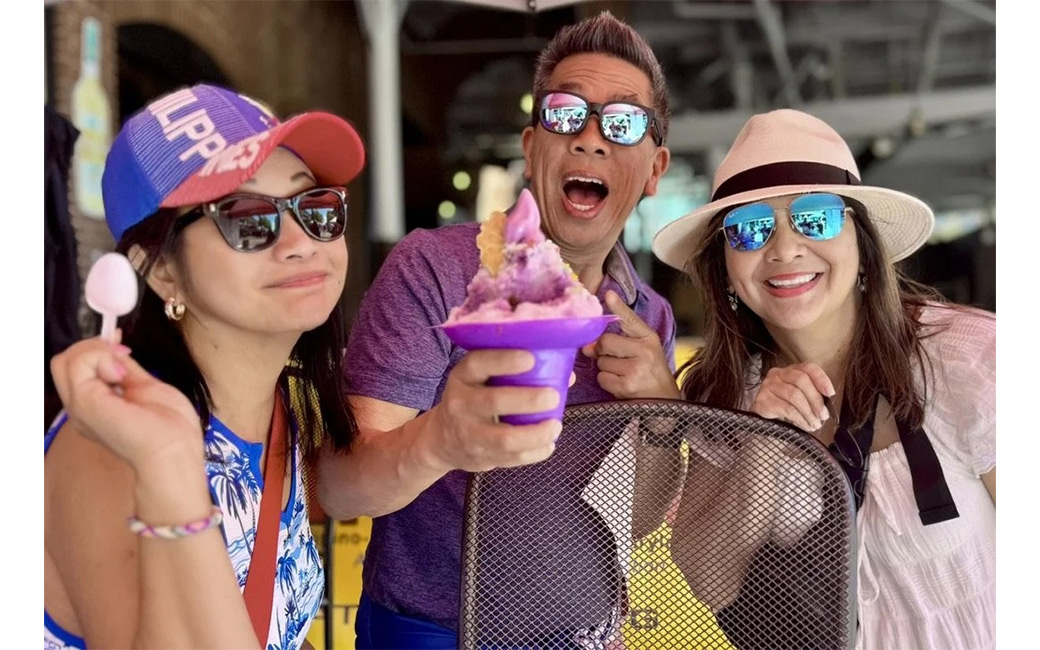 Festivalgoers enjoying halo-halo