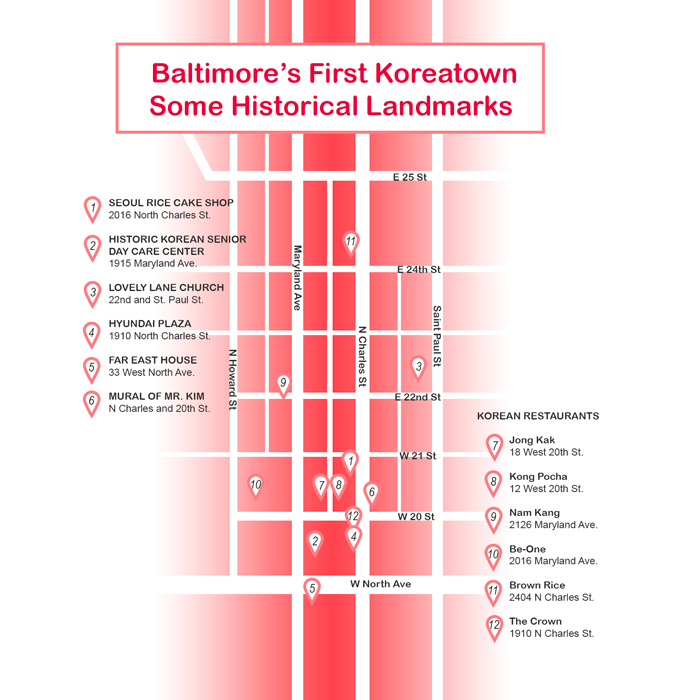 Map of Baltimore's Koreatown