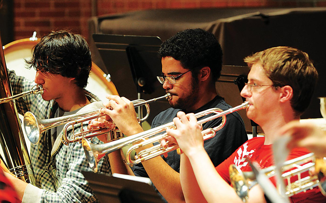 students playing trumpets