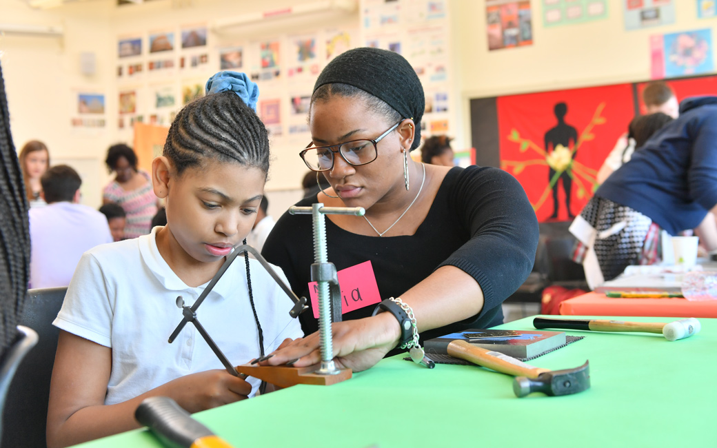 Students engaged in new learning though meaningful art encounters