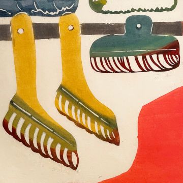 Detail of "Somé Haké (Dyeing Brushes)", 1978 by Donna R. Omata