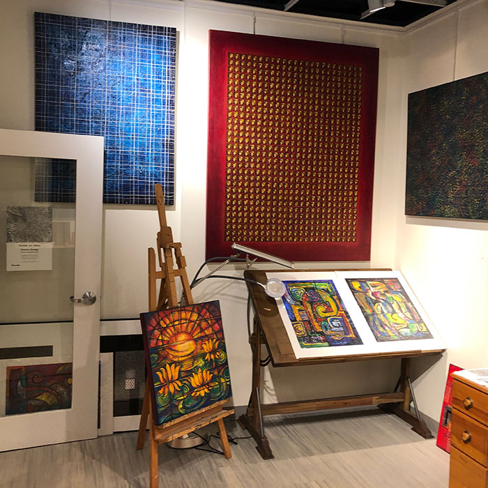 The studio of artist Shanthi Chandrasekar
