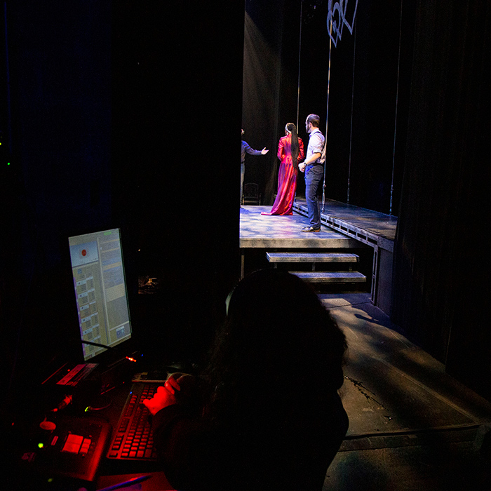 Backstage at a theatre performance