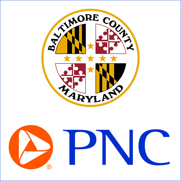 PNC and Baltimore County logos for support of the StarTUp Accelerator