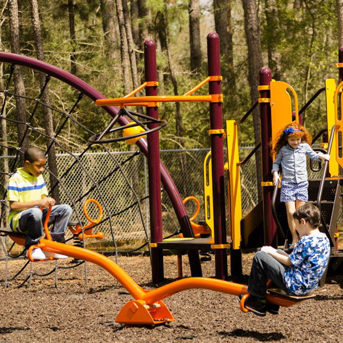 Diverse children on a playground
