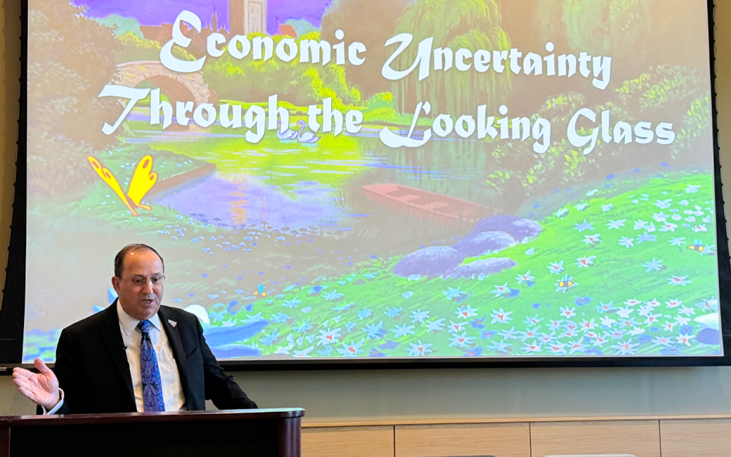 Daraius Irani presenting at Economic Outlook Forum