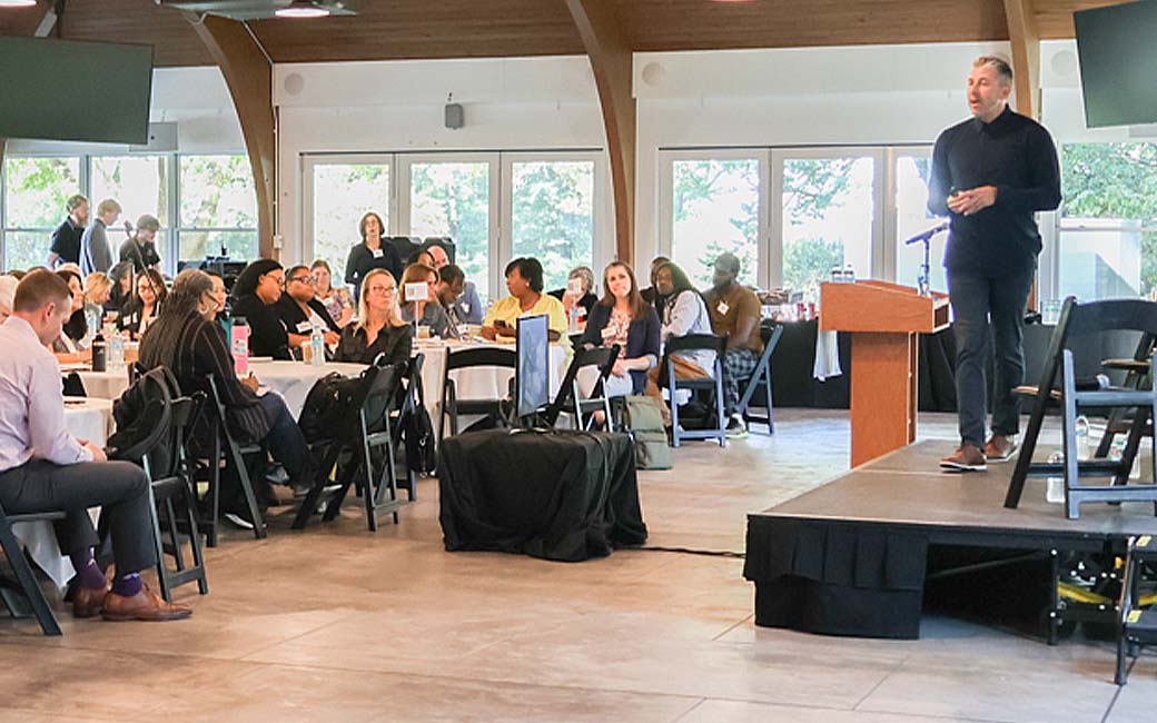 Adam leading a workshop