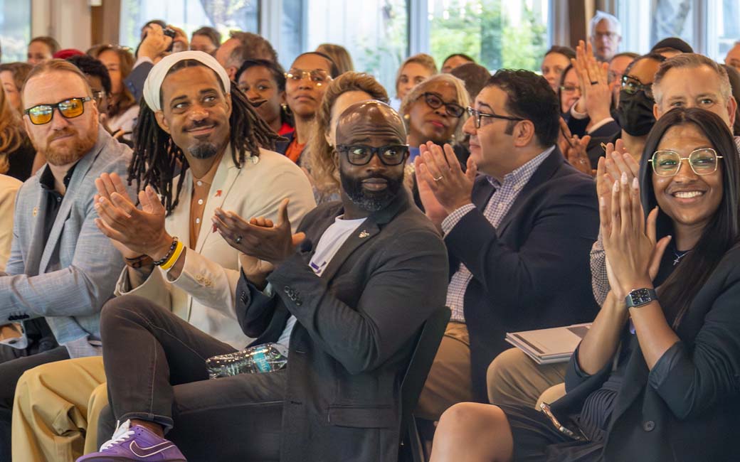 workshop audience clapping