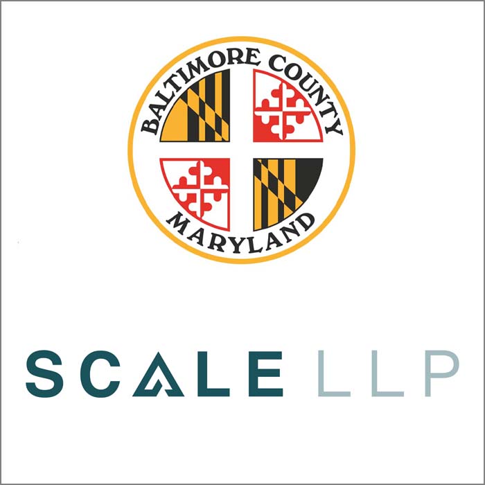Baltimore County and Scale LLP logo for support of the StarTUp Accelerator